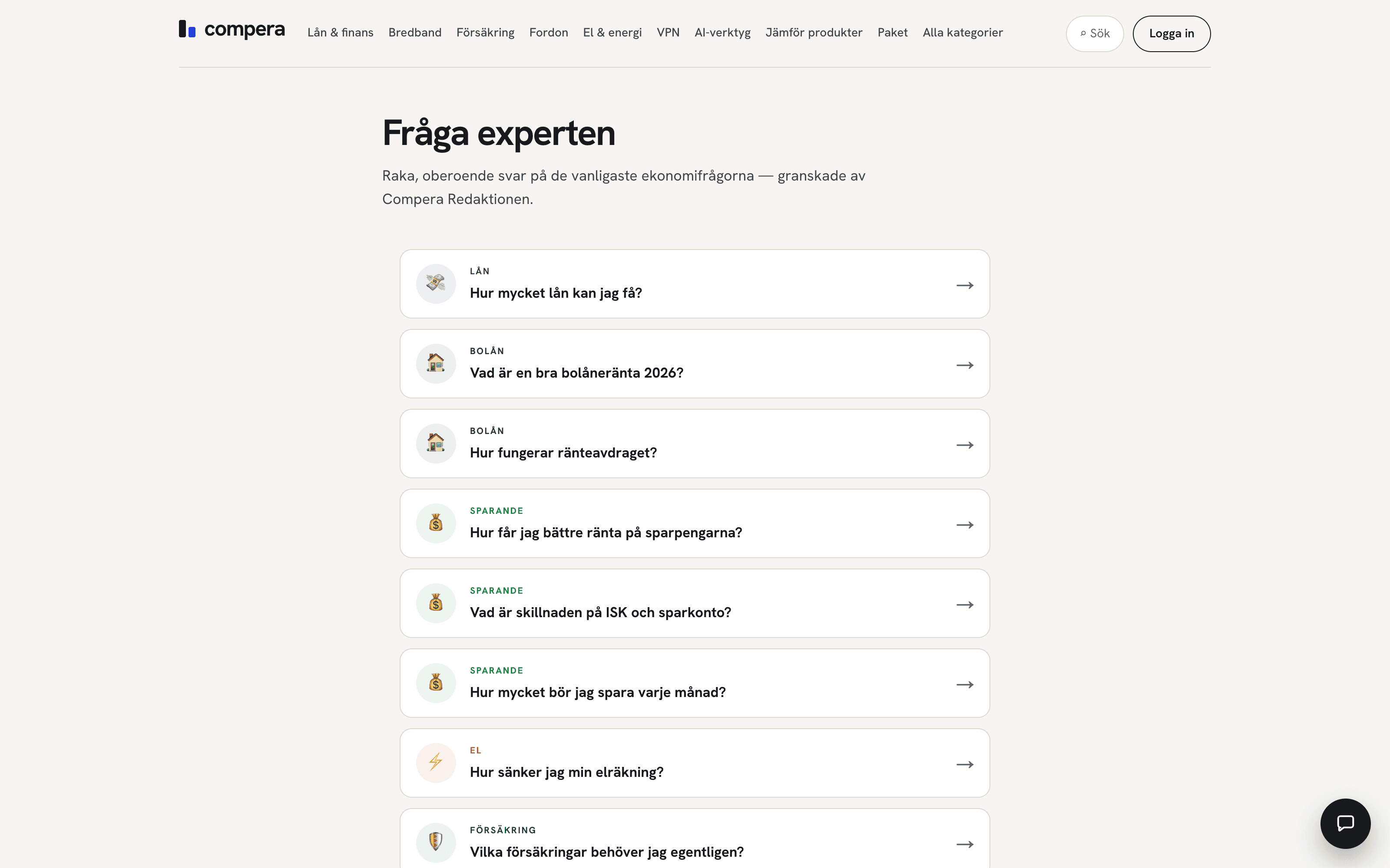 compera.se — Fråga experten