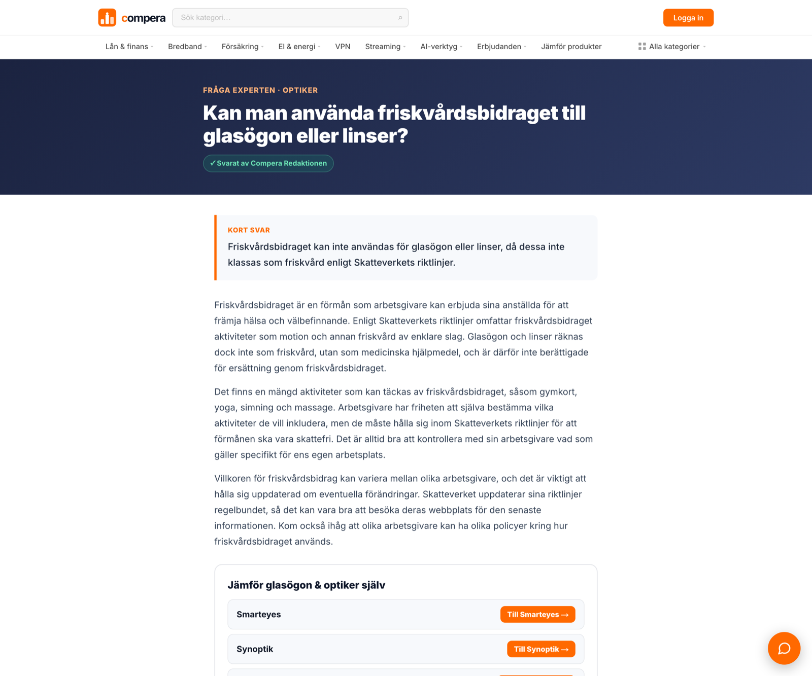 AI-genererad expertsvarssida